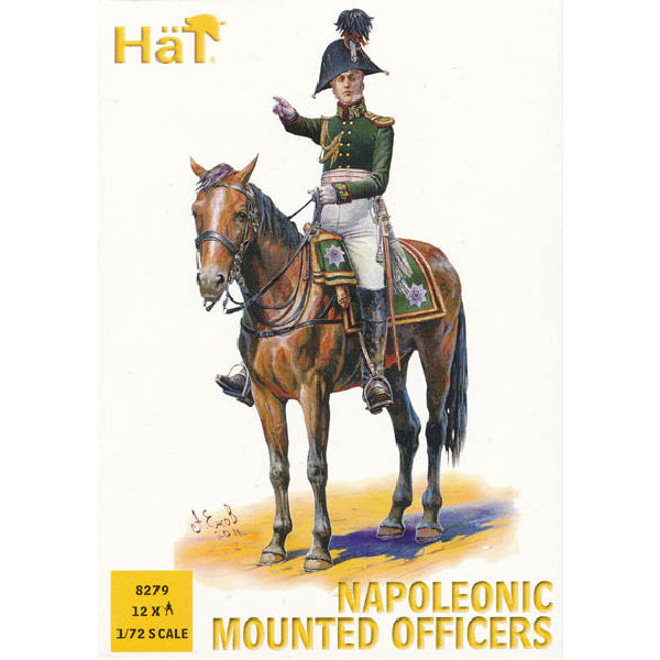 1/72 Napoleonic Mounted Officers (12) (Hat)