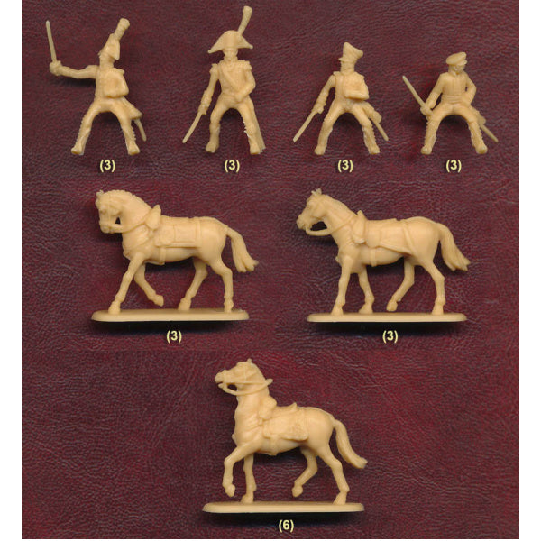 1/72 Napoleonic Mounted Officers (12) (Hat)