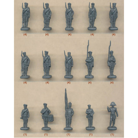 1/72 Napoleonic Prussian Line Infantry in Summer Dress stading Order Arms (STR)