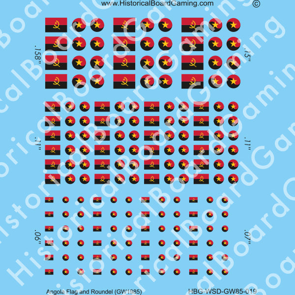 Decal Sheet, Angola GW-1985