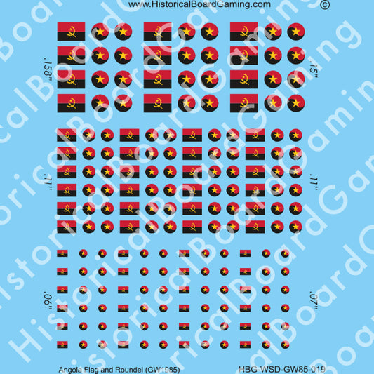 Decal Sheet, Angola GW-1985
