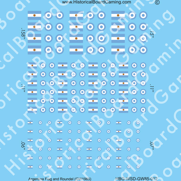 Decal Sheet, Argentina GW-1985