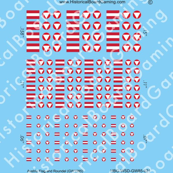Decal Sheet, Austria GW-1985