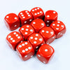 Opaque 16mm Dice w/ Rounded Corners Red w/White Pips (12 Pk)
