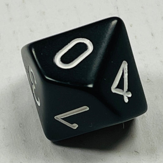 16 mm10 Sided Die Black w/White Numbers Opaque (x5)