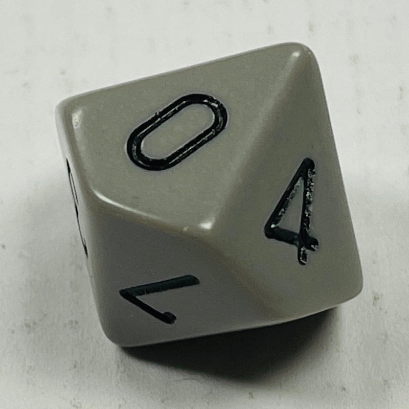 16 mm10 Sided Die Dk Grey w/Black Numbers Opaque (x5)