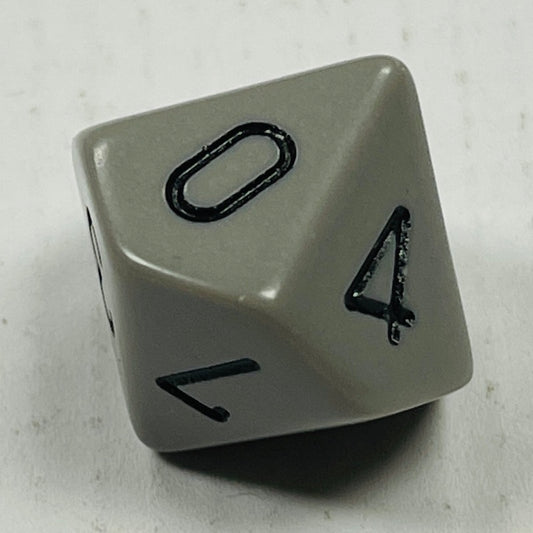 16 mm10 Sided Die Dk Grey w/Black Numbers Opaque (x5)