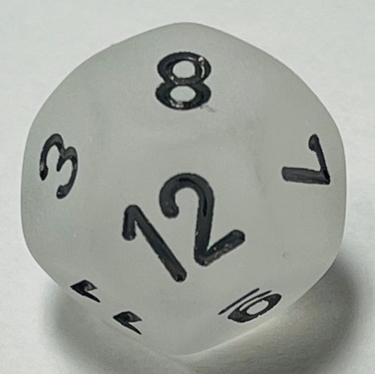 D12 (16mm) Die-Clear Frosted (x 5)