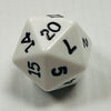 D20 Opaque Dice White w/Black #s (x 5)