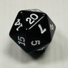 D20 Opaque Dice Black w/White #s (x5)