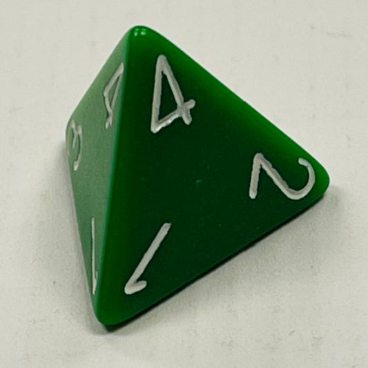 D4 Opaque Dice Green w/ White #s (x 5)