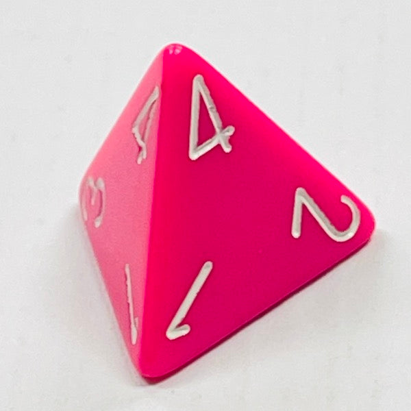 D4 Opaque Dice Pink w/White #s (x 5)