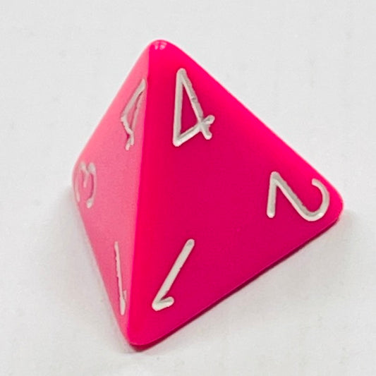 D4 Opaque Dice Pink w/White #s (x 5)