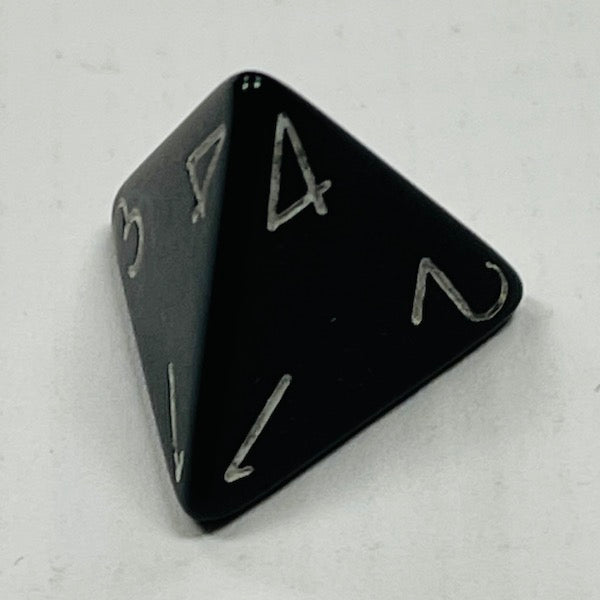 D4 Opaque Dice Black w/White #s (x 5)