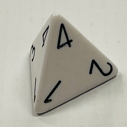 D4 Opaque Dice White w/Black #s (x 5)