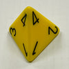 D4 Opaque Dice Yellow w/Black #s (x5)