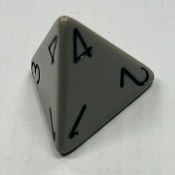 D4 Opaque Dice Grey w/Black #s (x 5)