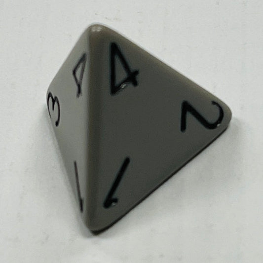 D4 Opaque Dice Grey w/Black #s (x 5)
