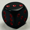 D6 (16mm) Die-Opaque Black w/ Red Pips (x5)