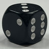 D6 (16mm) Die-Opaque Black w/ White Pips (x5)