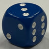 D6 (16mm) Die-Opaque Blue w/ White Pips (x5)