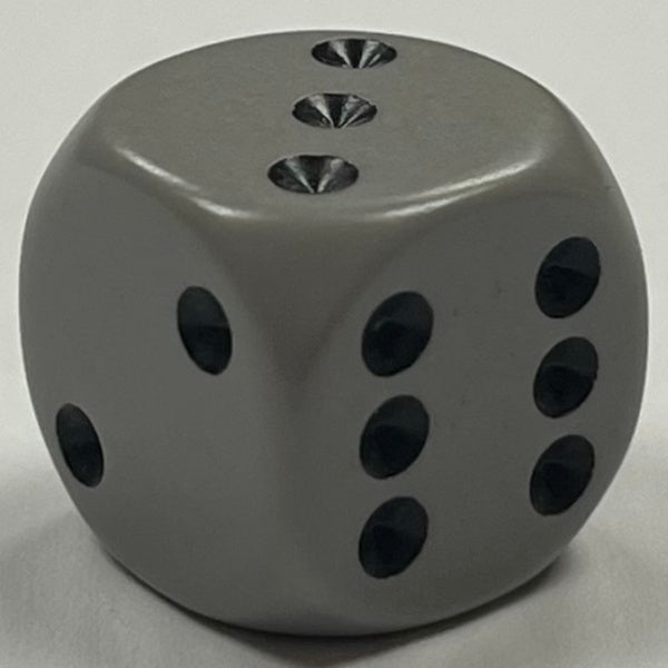 D6 (16mm) Die-Opaque Dark Grey w/ Black Pips (x5)
