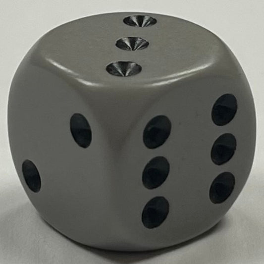 D6 (16mm) Die-Opaque Dark Grey w/ Black Pips (x5)