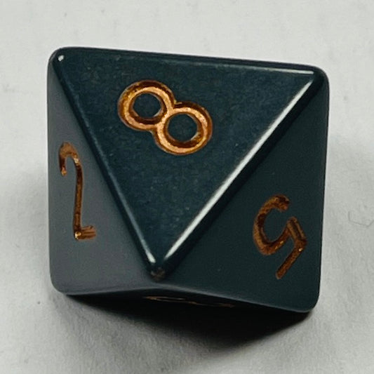 D8 Opaque Dice Dk Grey w/Gold #s (x 5)