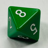 D8 Opaque Dice Green w/White #s (x 5)