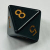 D8 Opaque Dice Black w/Gold #s (x 5)