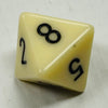 D8 Opaque Dice Ivory w/Black #s (x 5)