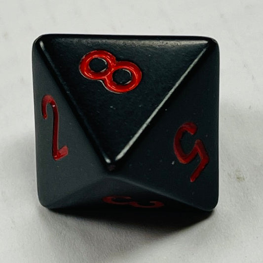 D8 Opaque Dice Black w/Red #s (x 5)