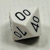 10 Sided (Tens) Die White w/Black Numbers (x 5)