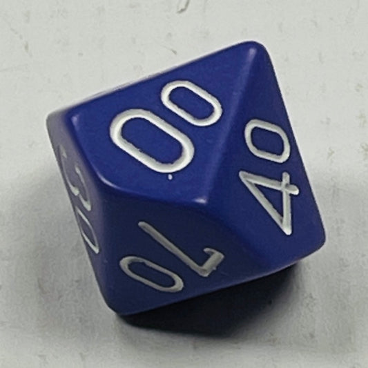 10 Sided (Tens) Die Purple w/White Numbers (x 5)