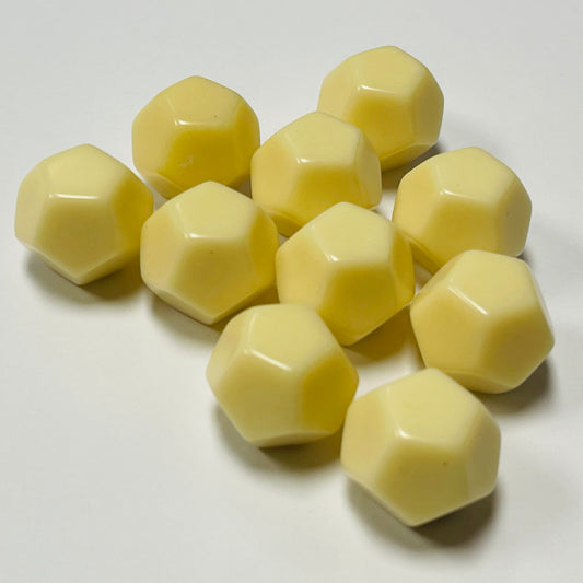 D12 (16mm) Dice-Ivory Opaque Blank (10/Bag)