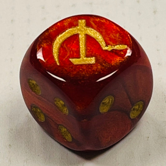 D6 Opaque 16mm Custom Dice w/ Rounded Corners Russia(USSR) (x5)