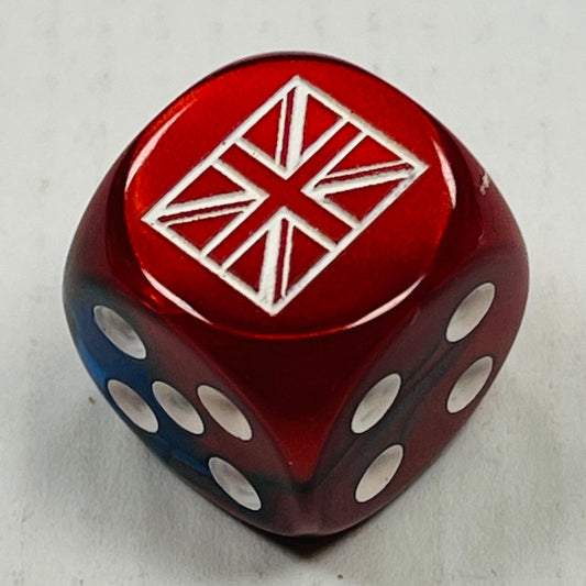 D6 Opaque 16mm Custom Dice w/ Rounded Corners Great Britain (x5)