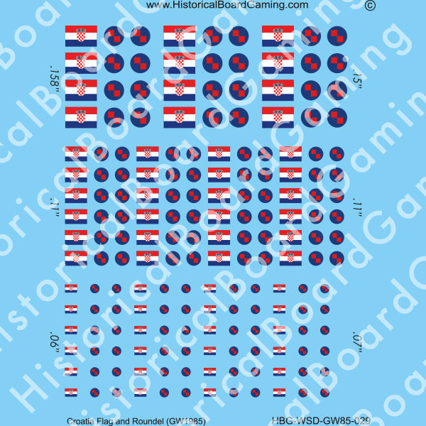 Decal Sheet, Croatia GW-1985