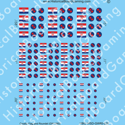 Decal Sheet, Croatia GW-1985