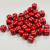 Opaque 12mm Dice w/ Rounded Corners Red w/White Pips (36 Pk)