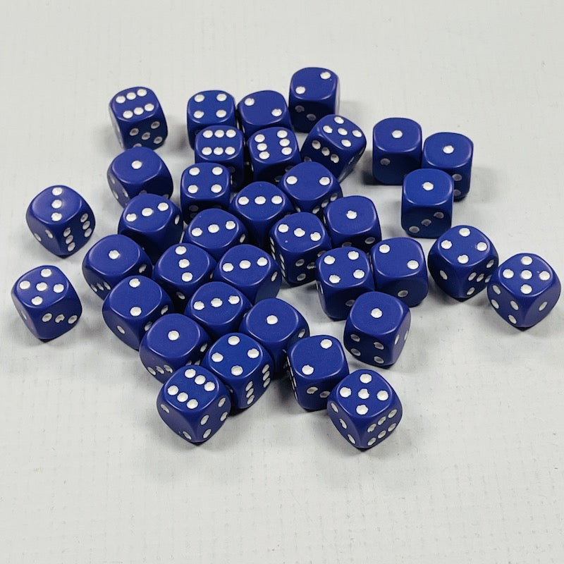 Opaque 12mm Dice w/ Rounded Corners Purple w/White Pips (36 Pk)