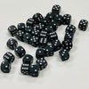 Opaque 12mm Dice w/ Rounded Corners Black w/White Pips (36 Pk)