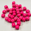 Opaque 12mm Dice w/ Rounded Corners Pink w/White Pips (36 Pk)