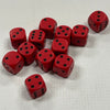 Opaque 16mm Dice w/ Rounded Corners Red w/Black Pips (12 Pk)