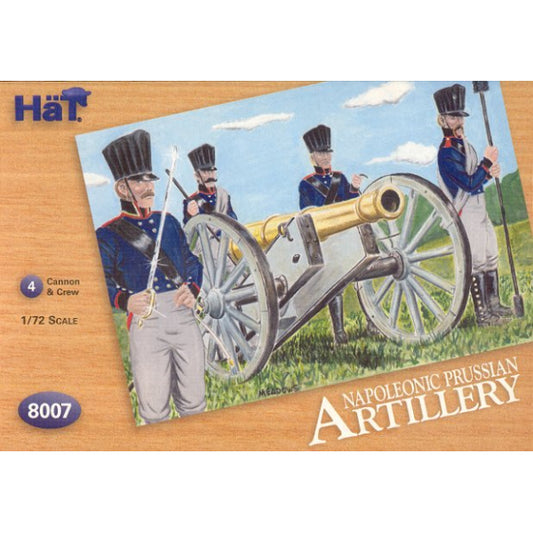 1/72 Napoleonic Prussian Artillery & Cannons (24, 4 cannons, 4 horses) (HaT)