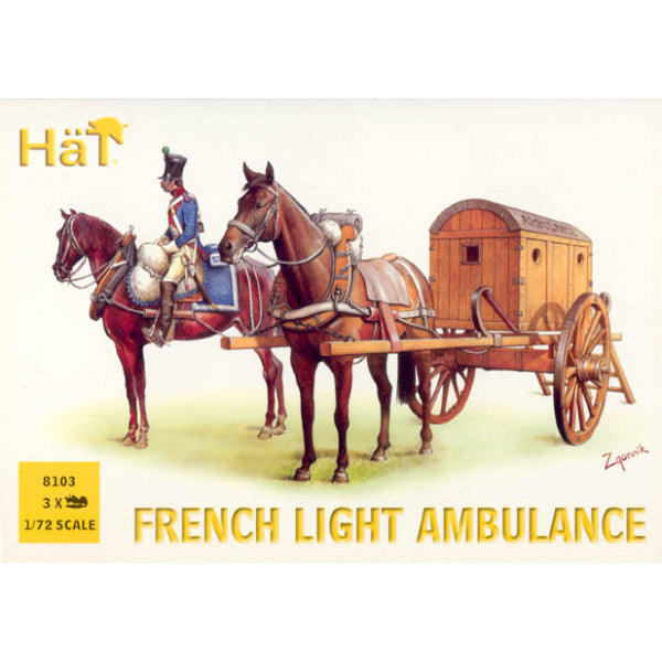 1/72 Napoleonic French Light Horse Drawn Ambulance (3 Sets) (HaT)