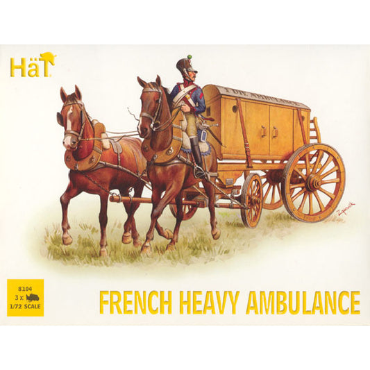 1/72 Napoleonic French Heavy Ambulance (3 w/3 Figs & 6 Horses) (HaT)