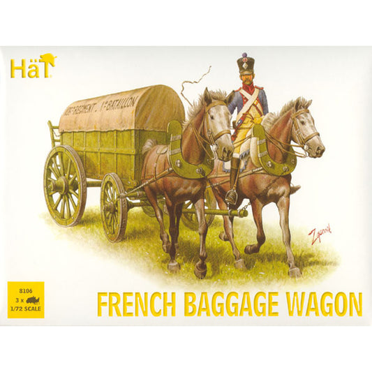 1/72 Napoleonic French Horse Drawn Baggage Wagon (3 sets) (HaT)