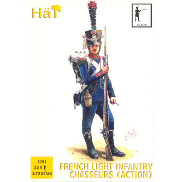 1/72 Napoleonic French Light Infantry Chasseurs Action (32) (HaT)