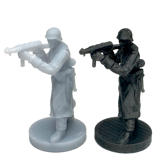 German Soldier in Greatcoat w/ MP40 w/ extended stock (3D Printed) x5